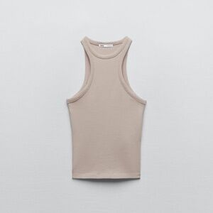NWT - Zara Pronounced Halter Top - Ivory